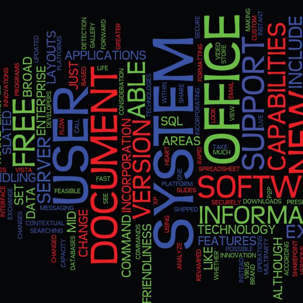 ESSENTIAL NEW FEATURES OF OFFICE Text Background Word Cloud Concept