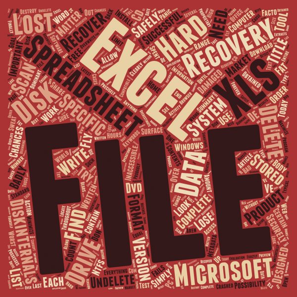 Recover Deleted Excel Spreadsheets text background wordcloud concept